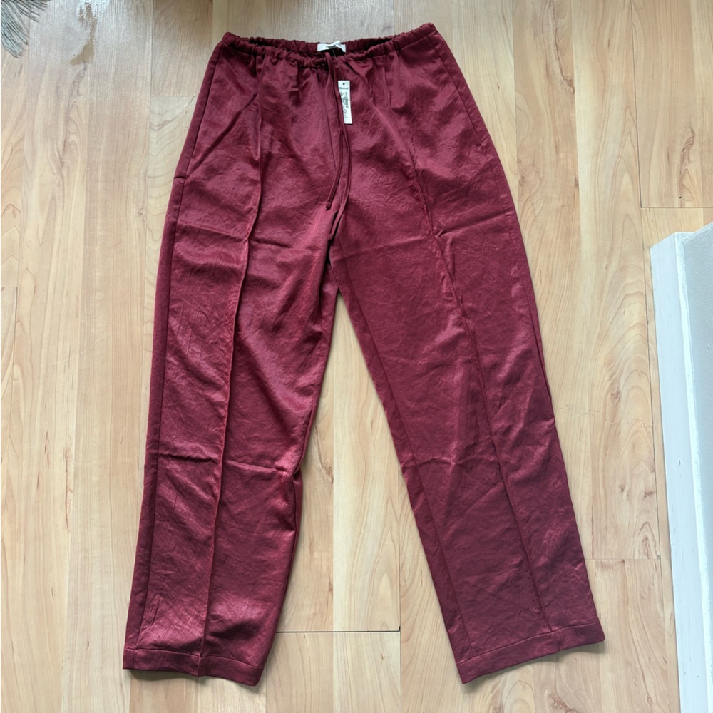 Madewell Burgundy Satin Pants
